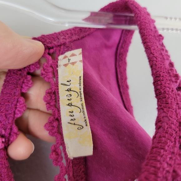 FREE PEOPLE Miss Connections fuchsia cut out lace A-line flare mini party dress - Picture 11 of 11